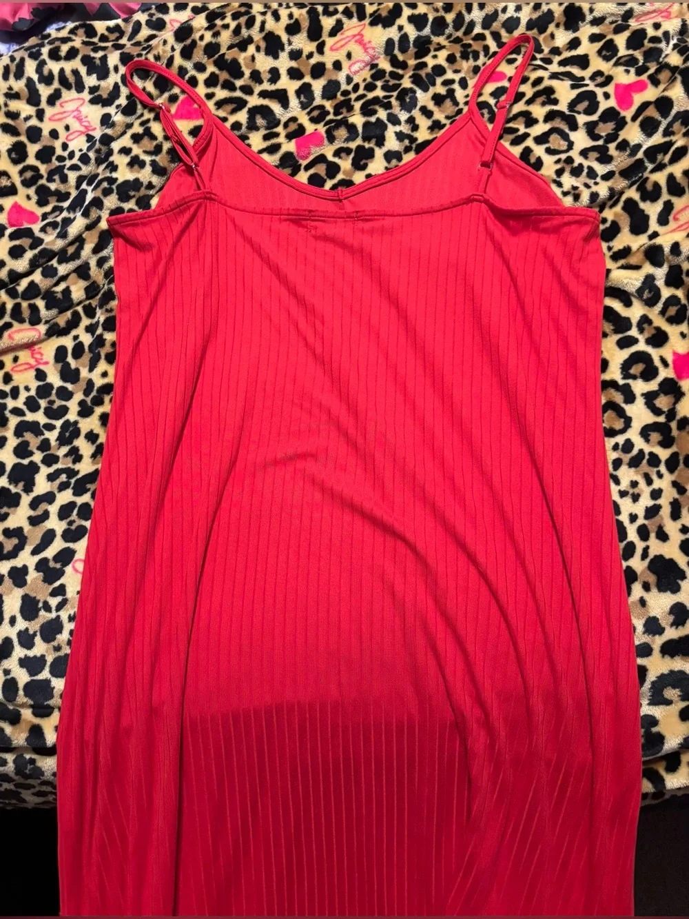 Absolutely Red Ribbed Slip Dress - Picture 2 of 5